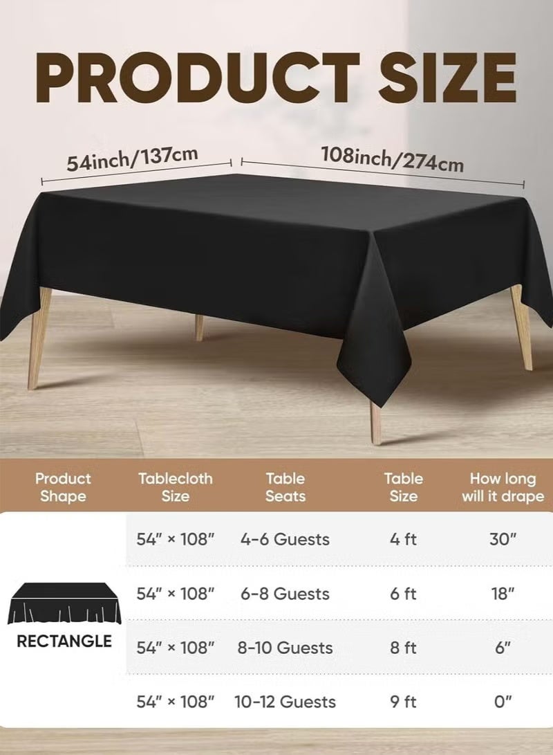 Gecomo Disposable Table Cloth 137 x 274cm Table Cloths for Party, Plastic Tablecloths for Rectangle Tables, Waterproof & Sturdy Decorative Table Cover for Dining, Wedding, Outdoor - Image 4